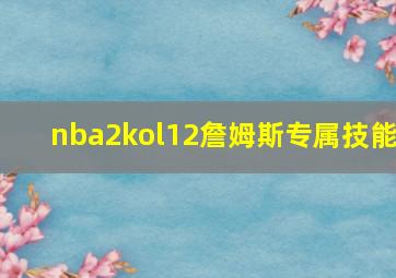 nba2kol12詹姆斯专属技能