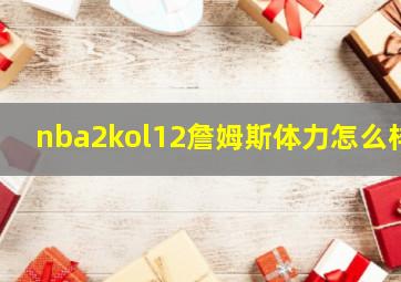 nba2kol12詹姆斯体力怎么样