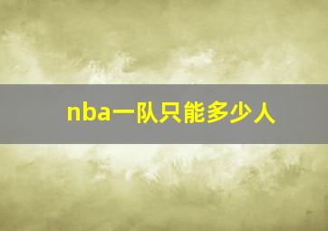 nba一队只能多少人