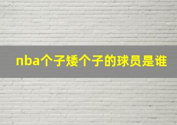 nba个子矮个子的球员是谁