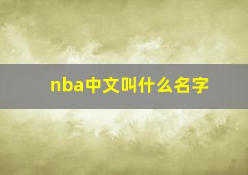 nba中文叫什么名字