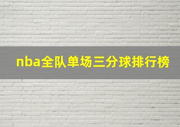 nba全队单场三分球排行榜