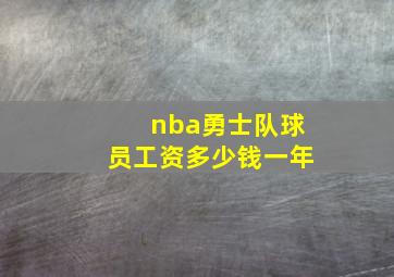 nba勇士队球员工资多少钱一年