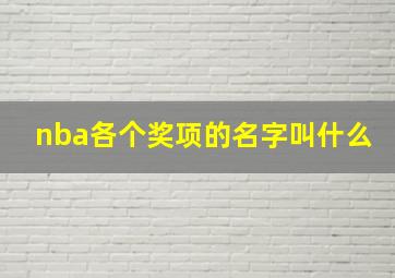 nba各个奖项的名字叫什么