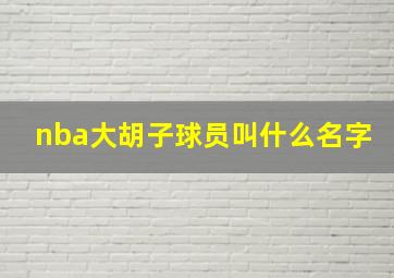 nba大胡子球员叫什么名字