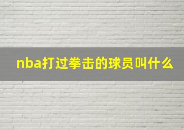 nba打过拳击的球员叫什么