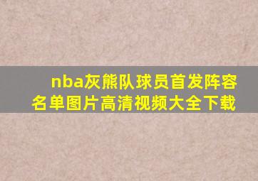 nba灰熊队球员首发阵容名单图片高清视频大全下载