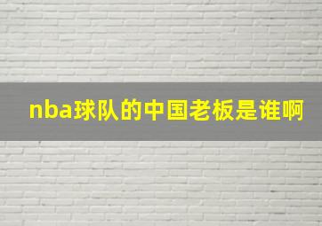 nba球队的中国老板是谁啊