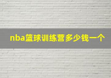 nba篮球训练营多少钱一个