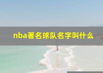 nba著名球队名字叫什么