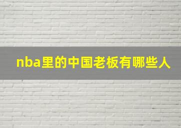 nba里的中国老板有哪些人