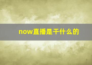 now直播是干什么的