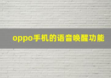 oppo手机的语音唤醒功能