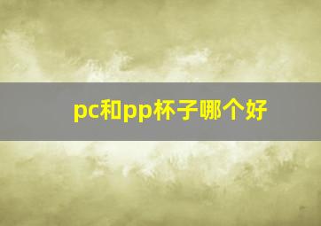 pc和pp杯子哪个好