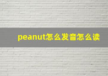 peanut怎么发音怎么读