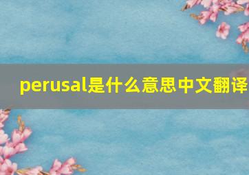 perusal是什么意思中文翻译