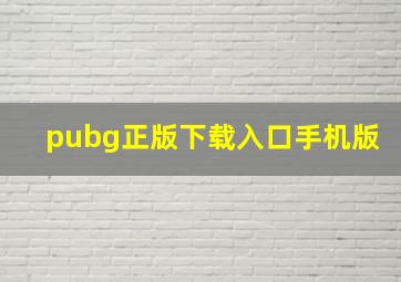 pubg正版下载入口手机版