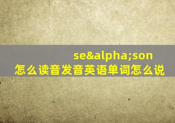 seαson怎么读音发音英语单词怎么说