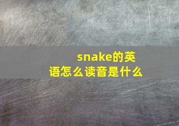 snake的英语怎么读音是什么