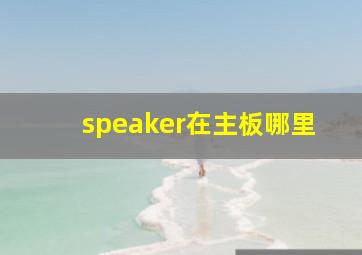 speaker在主板哪里