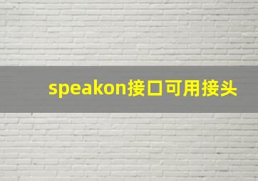 speakon接口可用接头