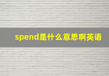 spend是什么意思啊英语