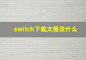 switch下载太慢改什么