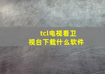 tcl电视看卫视台下载什么软件