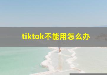 tiktok不能用怎么办