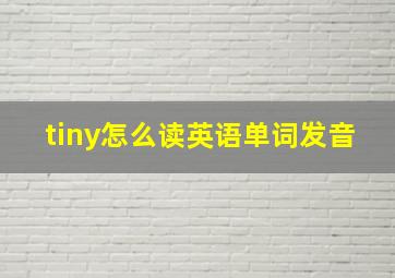 tiny怎么读英语单词发音