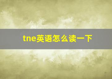 tne英语怎么读一下