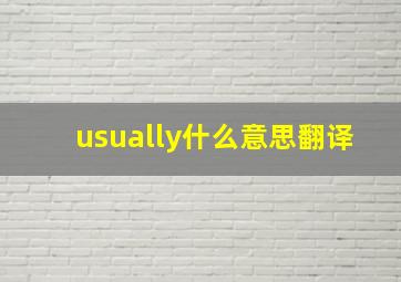 usually什么意思翻译