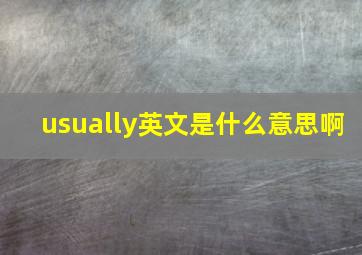 usually英文是什么意思啊