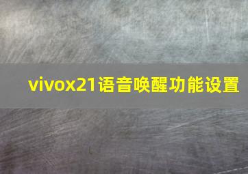 vivox21语音唤醒功能设置