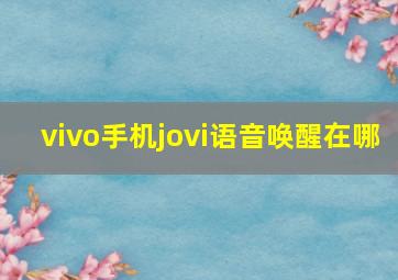 vivo手机jovi语音唤醒在哪