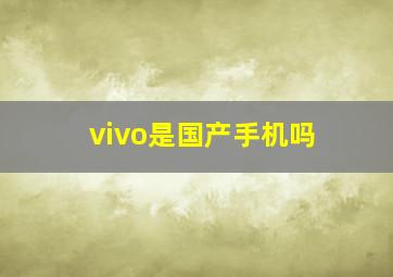 vivo是国产手机吗