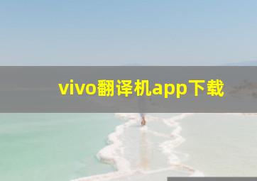 vivo翻译机app下载