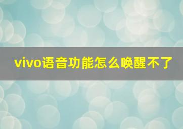 vivo语音功能怎么唤醒不了