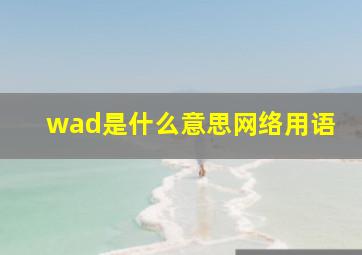 wad是什么意思网络用语