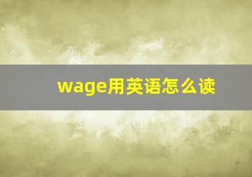 wage用英语怎么读