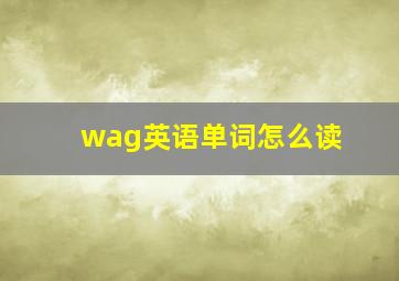 wag英语单词怎么读