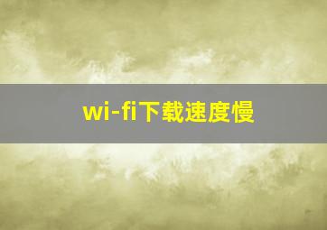 wi-fi下载速度慢