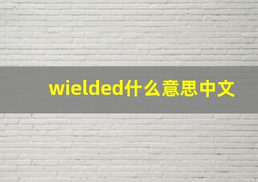 wielded什么意思中文