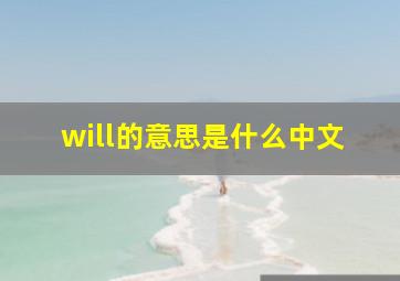 will的意思是什么中文