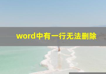 word中有一行无法删除