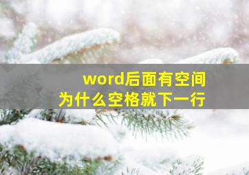 word后面有空间为什么空格就下一行