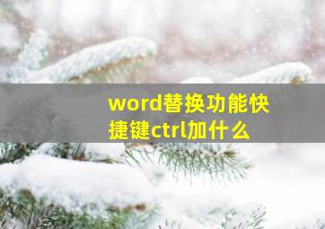 word替换功能快捷键ctrl加什么