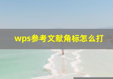 wps参考文献角标怎么打