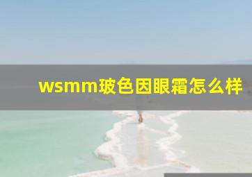 wsmm玻色因眼霜怎么样