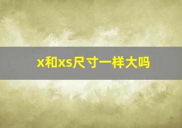 x和xs尺寸一样大吗